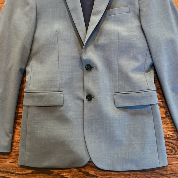 EXPRESS extra slim Dusty Blue modern tech SUIT - Picture 3 of 12